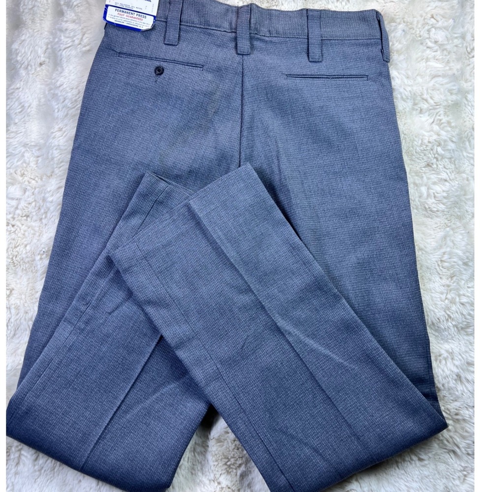 Mr Wrangler Mature Cut Traditional Blue Gray Textured Pants 34x31 Vintage. A33
